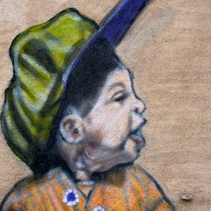 Streetart d'un enfant avec une casquette - France  - collection de photos clin d'oeil, catégorie streetart